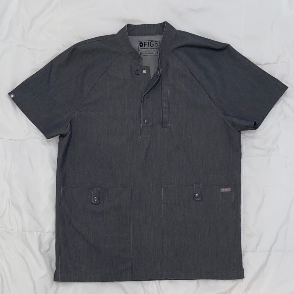 Figs Men's Button Shirt in GRAPHITE color